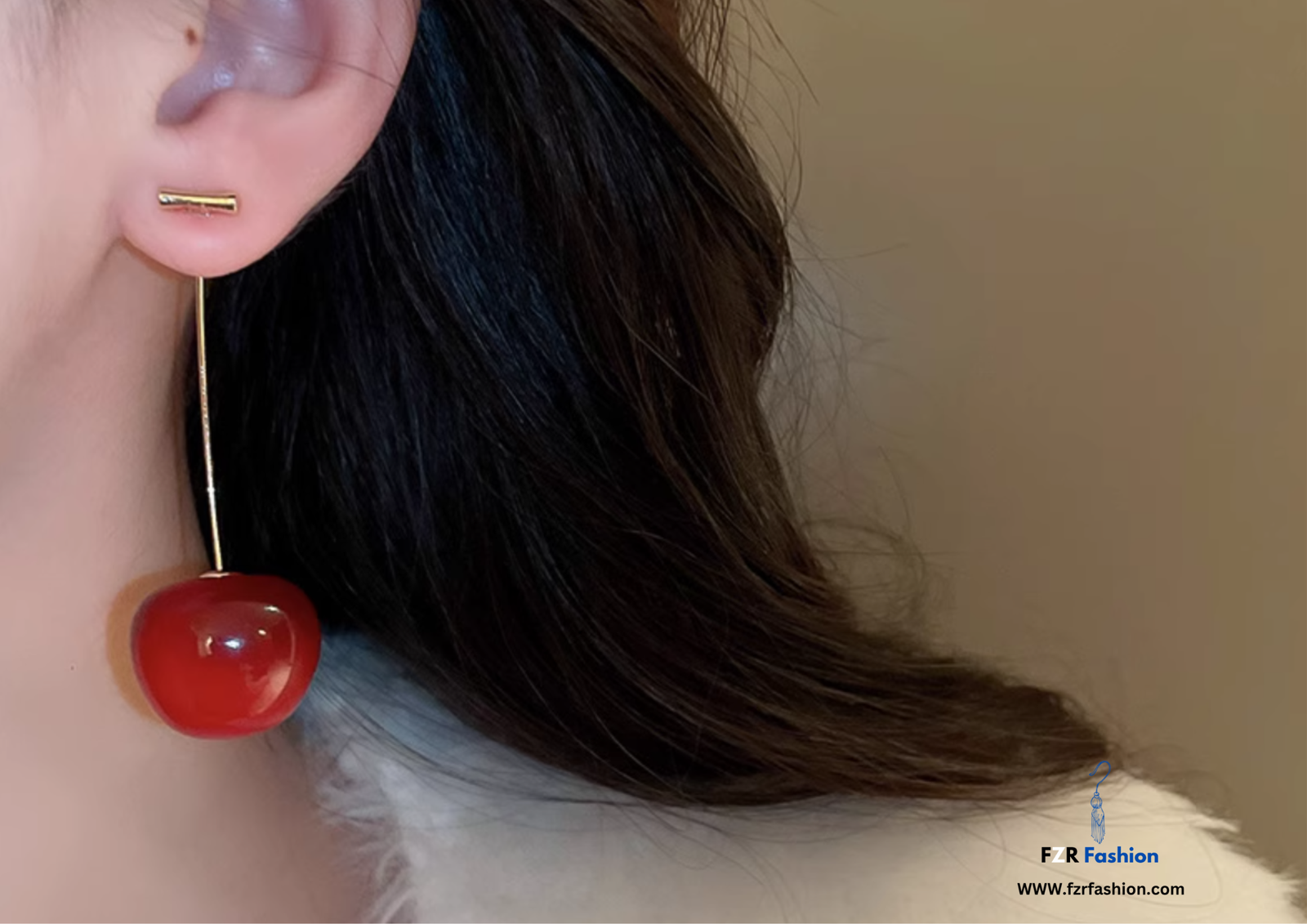 Cherry Red Resin Earrings